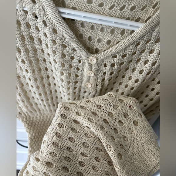 Knitted Swim Suit Cover Up Dress Size M (Fits like S) - Picture 4 of 5